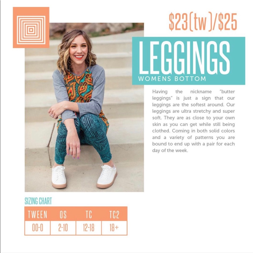 Lularoe Leggings Size Chart